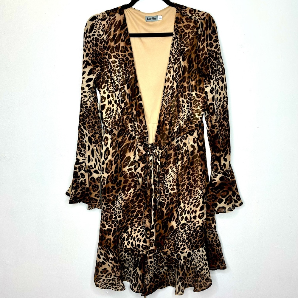 Casual leopard print dress size M